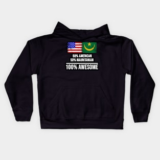 50% American 50% Mauritanian 100% Awesome - Gift for Mauritanian Heritage From Mauritania Kids Hoodie